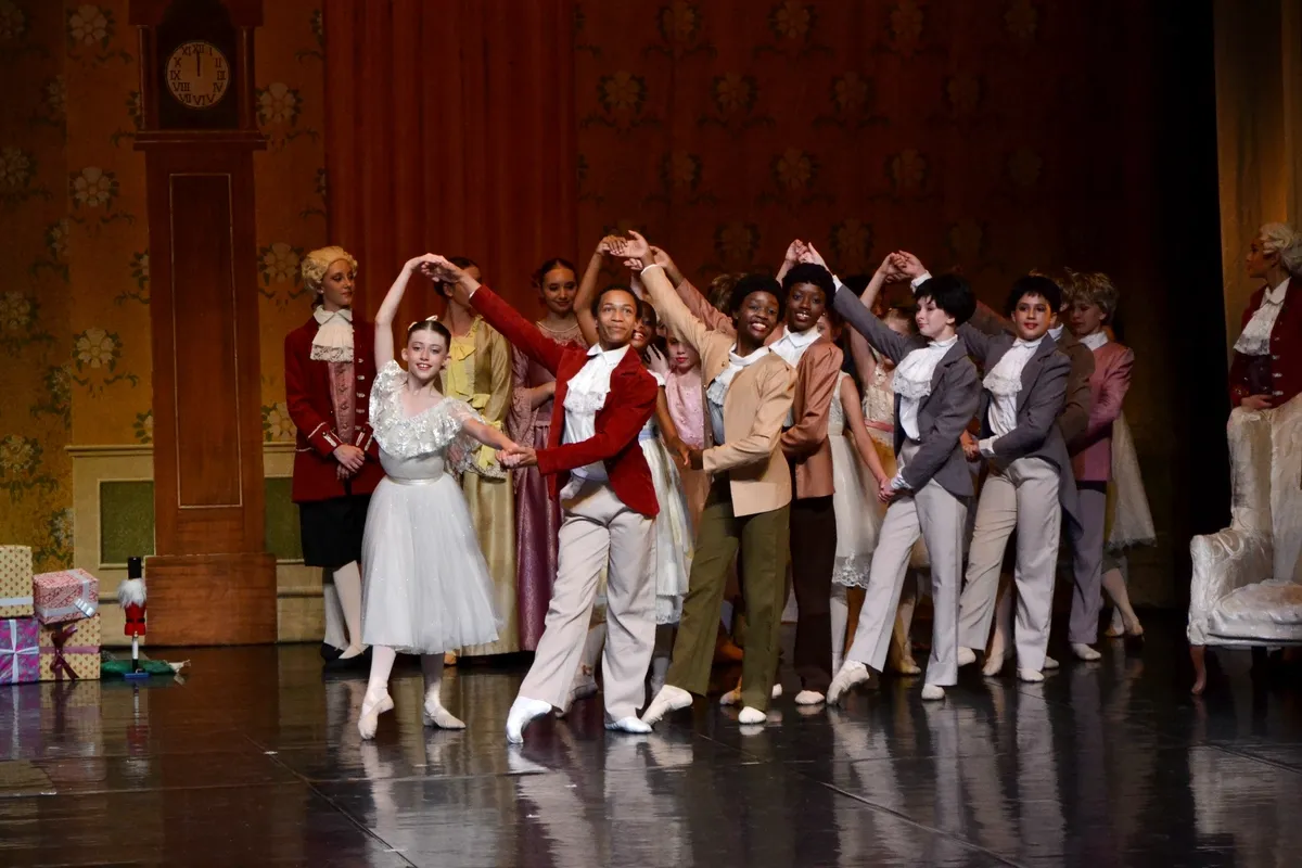 A group perforam as part of YRBC's 2023 production of The Nutcracker ballet.